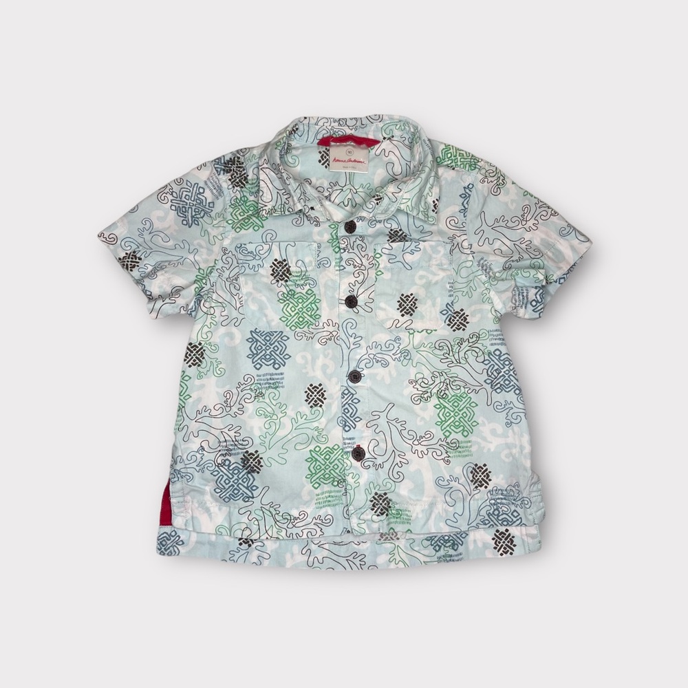 Hanna Andersson Pattern Short Sleeve Button Up Shirt